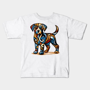 Pop art dog illustration. cubism illustration of a dog Kids T-Shirt